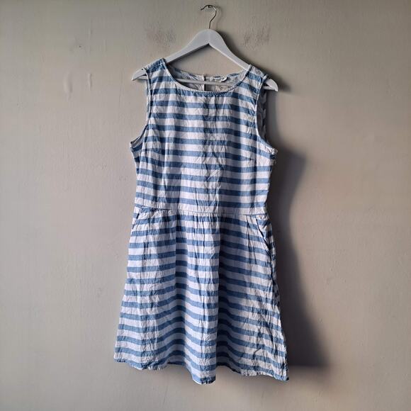 Beach Lunch Lounge Blue & White Striped Sleeveless Dress - Size XL (NWT) - Picture 7 of 15